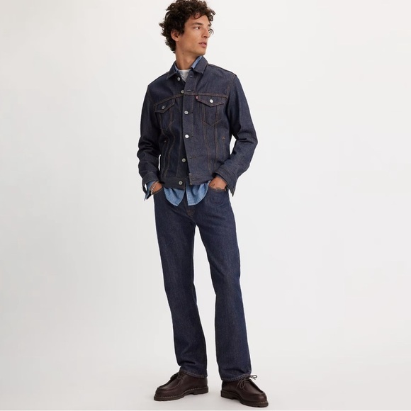 NEW! Men's Levi's 501 Original Straight Leg Button Fly Jeans Dark Wash SZ 36x34 - Picture 5 of 13